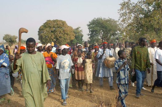 The festival of establishment of a usual chief in Burkina Faso Faso lasts three days. The usual chief succeeds his father deceased, it is always the groin of the family and always a man. It is a very rare event because a chief can be replaced only after his death. During establishment it is the festival and all the area is invited. This festival occurs to Kokemnour�, small village in the East of Burkina Faso Faso in the province of Kouritanga. These three days are punctuated of dance, meal and especially of traditional ceremonies African. The Chief is the King and can be established only by chiefs more important than him.                                