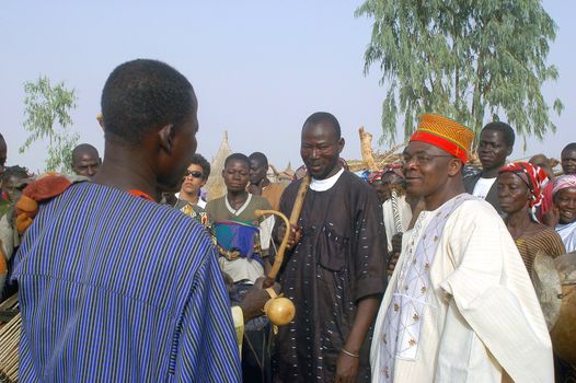 The festival of establishment of a usual chief in Burkina Faso Faso lasts three days. The usual chief succeeds his father deceased, it is always the groin of the family and always a man. It is a very rare event because a chief can be replaced only after his death. During establishment it is the festival and all the area is invited. This festival occurs to Kokemnour�, small village in the East of Burkina Faso Faso in the province of Kouritanga. These three days are punctuated of dance, meal and especially of traditional ceremonies African. The Chief is the King and can be established only by chiefs more important than him.                                