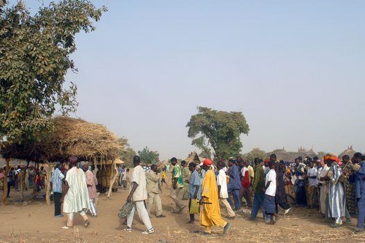 The festival of establishment of a usual chief in Burkina Faso Faso lasts three days. The usual chief succeeds his father deceased, it is always the groin of the family and always a man. It is a very rare event because a chief can be replaced only after his death. During establishment it is the festival and all the area is invited. This festival occurs to Kokemnour�, small village in the East of Burkina Faso Faso in the province of Kouritanga. These three days are punctuated of dance, meal and especially of traditional ceremonies African. The Chief is the King and can be established only by chiefs more important than him.                                