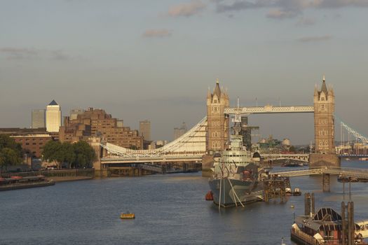 Tower Bridge across the River Thames in London, England, United Kingdom