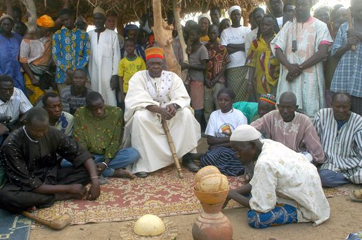 The festival of establishment of a usual chief in Burkina Faso Faso lasts three days. The usual chief succeeds his father deceased, it is always the groin of the family and always a man. It is a very rare event because a chief can be replaced only after his death. During establishment it is the festival and all the area is invited. This festival occurs to Kokemnour�, small village in the East of Burkina Faso Faso in the province of Kouritanga. These three days are punctuated of dance, meal and especially of traditional ceremonies African. The Chief is the King and can be established only by chiefs more important than him.                                