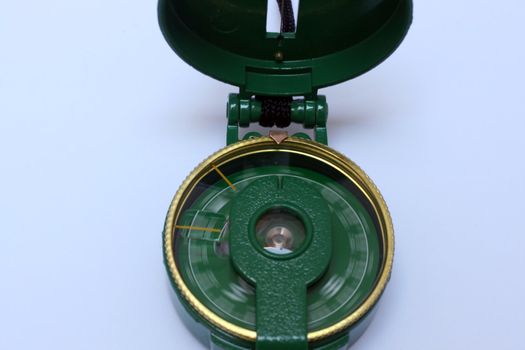 Green compass in motion
