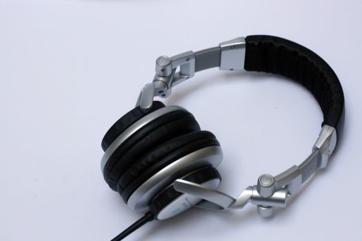 a pair of DJ head phones isolated 
