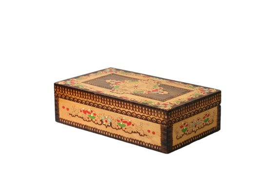  box container decoration brown casket  isolated ethnic