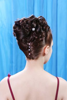 hair girl woman modern hairstyle blue glamour designer