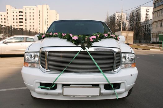 transportation wedding limousine white luxury long car