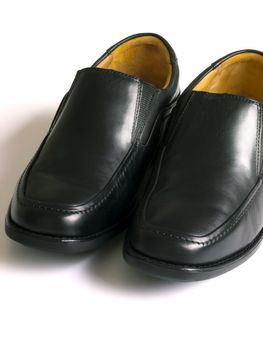 close up of men's black business shoes