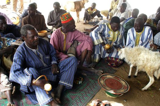 The festival of establishment of a usual chief in Burkina Faso Faso lasts three days. The usual chief succeeds his father deceased, it is always the groin of the family and always a man. It is a very rare event because a chief can be replaced only after his death. During establishment it is the festival and all the area is invited. This festival occurs to Kokemnour�, small village in the East of Burkina Faso Faso in the province of Kouritanga. These three days are punctuated of dance, meal and especially of traditional ceremonies African. The Chief is the King and can be established only by chiefs more important than him.                                