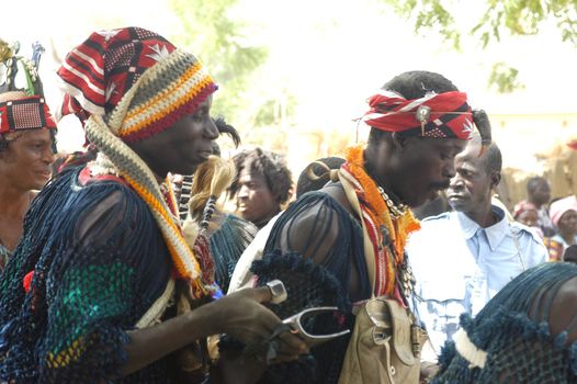 The festival of establishment of a usual chief in Burkina Faso Faso lasts three days. The usual chief succeeds his father deceased, it is always the groin of the family and always a man. It is a very rare event because a chief can be replaced only after his death. During establishment it is the festival and all the area is invited. This festival occurs to Kokemnour�, small village in the East of Burkina Faso Faso in the province of Kouritanga. These three days are punctuated of dance, meal and especially of traditional ceremonies African. The Chief is the King and can be established only by chiefs more important than him.                                