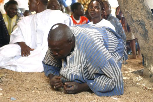 The festival of establishment of a usual chief in Burkina Faso Faso lasts three days. The usual chief succeeds his father deceased, it is always the groin of the family and always a man. It is a very rare event because a chief can be replaced only after his death. During establishment it is the festival and all the area is invited. This festival occurs to Kokemnour�, small village in the East of Burkina Faso Faso in the province of Kouritanga. These three days are punctuated of dance, meal and especially of traditional ceremonies African. The Chief is the King and can be established only by chiefs more important than him.                                