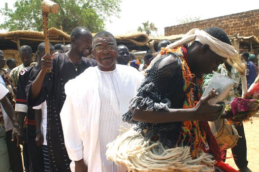 The festival of establishment of a usual chief in Burkina Faso Faso lasts three days. The usual chief succeeds his father deceased, it is always the groin of the family and always a man. It is a very rare event because a chief can be replaced only after his death. During establishment it is the festival and all the area is invited. This festival occurs to Kokemnour�, small village in the East of Burkina Faso Faso in the province of Kouritanga. These three days are punctuated of dance, meal and especially of traditional ceremonies African. The Chief is the King and can be established only by chiefs more important than him.                                