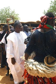 The festival of establishment of a usual chief in Burkina Faso Faso lasts three days. The usual chief succeeds his father deceased, it is always the groin of the family and always a man. It is a very rare event because a chief can be replaced only after his death. During establishment it is the festival and all the area is invited. This festival occurs to Kokemnour�, small village in the East of Burkina Faso Faso in the province of Kouritanga. These three days are punctuated of dance, meal and especially of traditional ceremonies African. The Chief is the King and can be established only by chiefs more important than him.                                