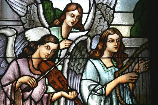 Angels Musicans, Stained glass