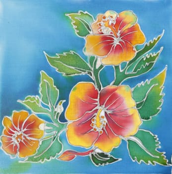 Detail of a batik design from Thailand