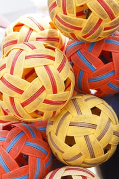 Thai ball game or Sepak Takraw Ball is traditionally played in Thailand and East Asia