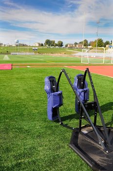 Football training at high school field