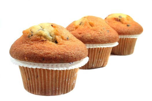 Muffins on a white background