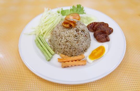 Fried rice with spicy sauce is Thai cuisine