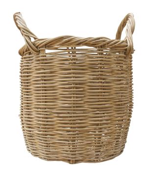 Wicker Basket isolated on White Background, Thai handmade