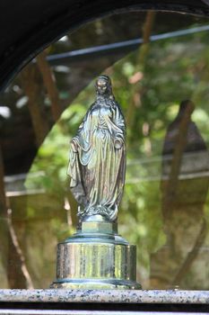 statue of the Virgin Mary, situated near her house not far from antique town Ephesus