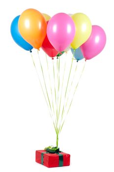 Shot of multicolored air balloons isolated on white
