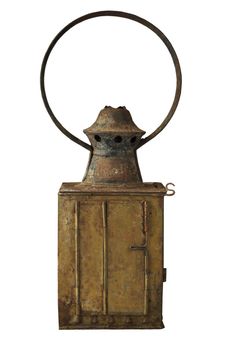 Lantern old iron rusty brown color
