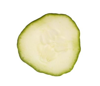 Slice of cucumber isolated on white background