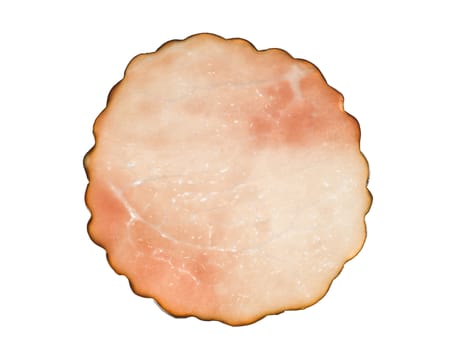Slice of ham isolated on white background