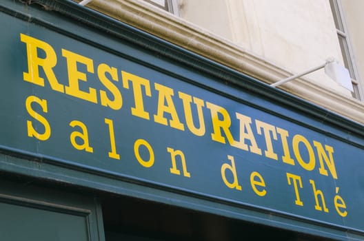 sign of a traditional french tea shop