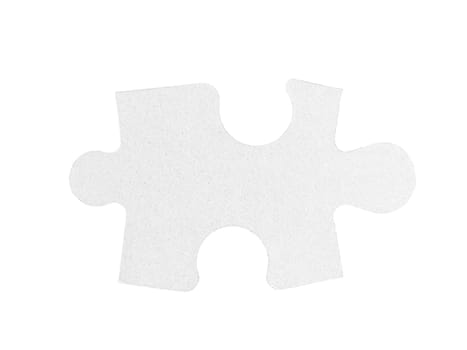 Piece of a jigsaw puzzle isolated on white background