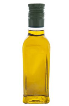 Bottle of olive oil isolated on a white background.