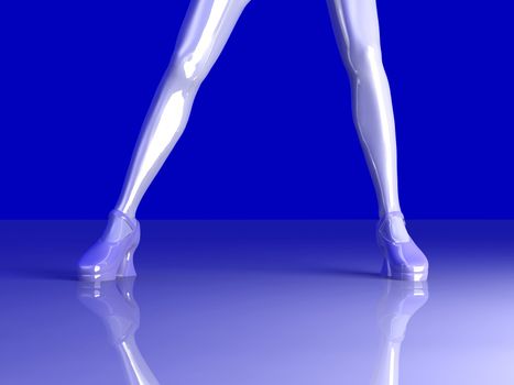 3D Illustration. Some dancing Cyborg Legs...
