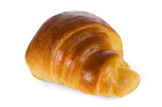 Croissant isolated on white background.