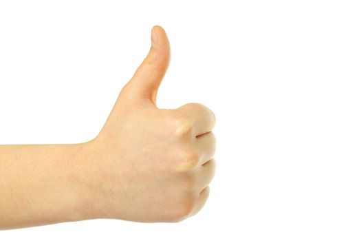 success hand sign isolated on white
