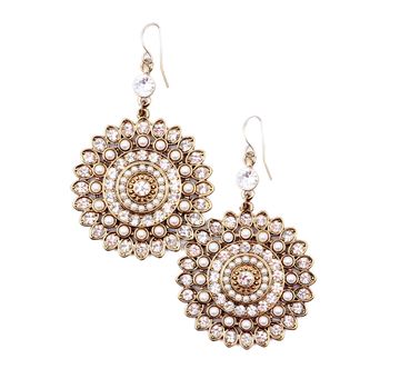 Pair of earrings isolated on the white background.