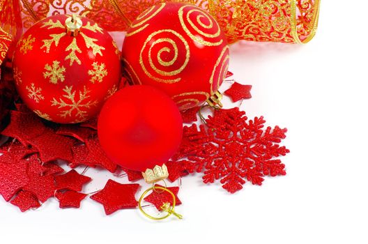 Christmas decoration over white background
