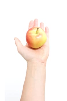 Handing apple