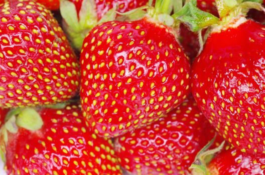 macro of a strawberry texture