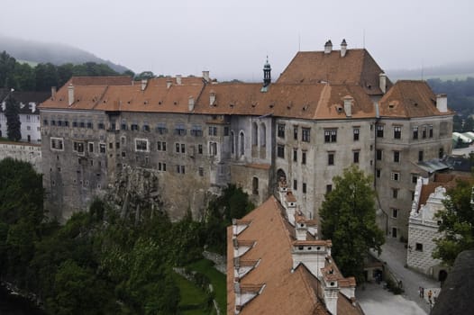 European style castle in Cesky Krumlov, Czech republic
