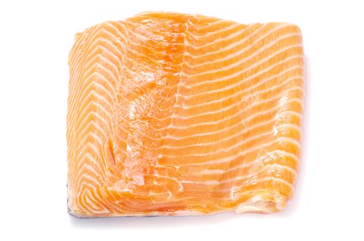 salmon steak red fish on white