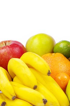 Composition with fruits isolated on white