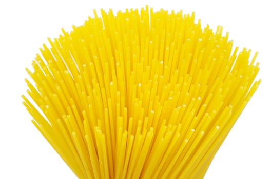 Bunch of spaghetti isolated on white background.