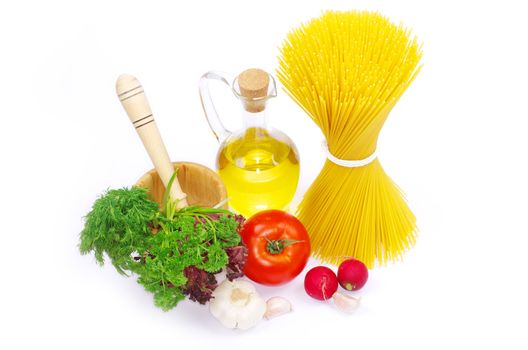 food ingredients isolated on white background