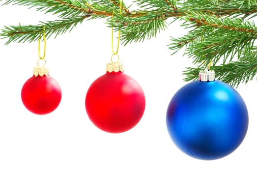 Christmas balls isolated on the white background