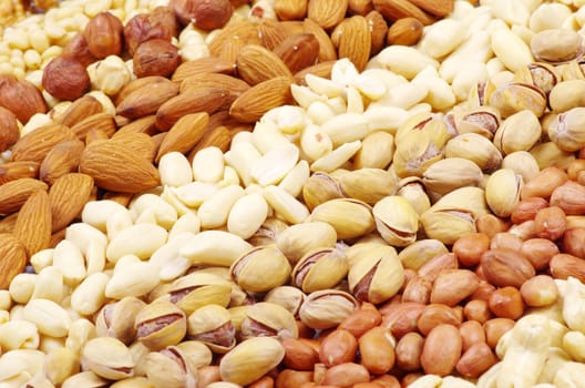 mixed nuts on a background