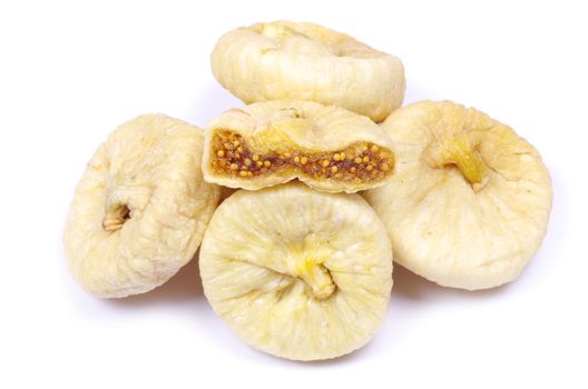 dried figs isolated on white background