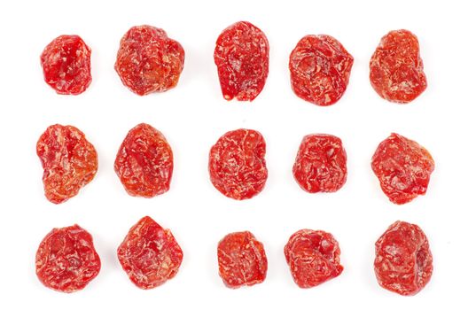red dried goji berries on white