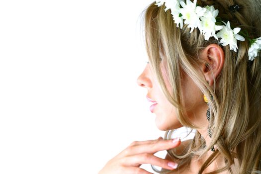 young women on white close up