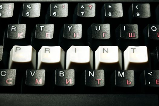  keyboard  print  key macro close up