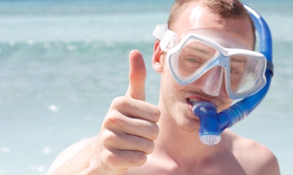 A man snorkelling